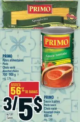 Marché Adonis PRIMO Pâtes alimentaires | Pasta offer
