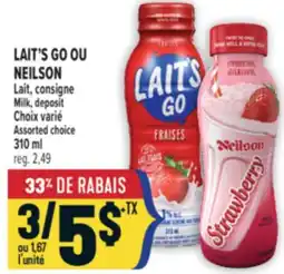 Marché Adonis LAIT'S GO OU NEILSON LAIT | LAIT'S GO OR NEILSON MILK offer