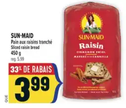 Marché Adonis SUN-MAID PAIN AUX RAISINS TRANCHÉ | SUN-MAID SLICED RAISIN BREAD offer