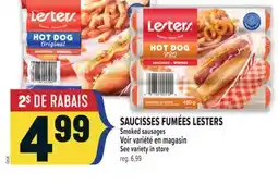 Marché Adonis SAUCISSES FUMÉES LESTERS | LESTERS SMOKED SAUSAGES offer