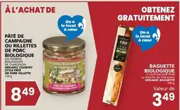 Rachelle-Bery Grocery LES VIANDES BIOLOGIQUES DE CHARLEVOIX ORGANIC COUNTRY STYLE PÂTÉ OR PORK RILLETTE offer
