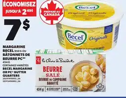 Provigo BECEL MARGARINE, 850 G OR PC BUTTER QUARTERS, 454 G offer