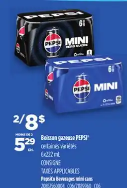 Provigo PEPSICO BEVERAGES MINI CANS, 6x222 mL offer
