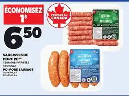Provigo PC PORK SAUSAGE, 375/500 G offer