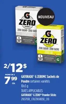 Provigo GATORADE G ZERO POWDER STICKS, 10x3 g offer