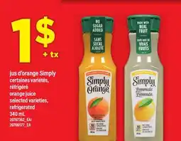 Maxi JUS D'ORANGE SIMPLY, 340 mL offer