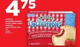 Maxi SANDWICHS UNCRUSTABLES SMUCKER'S, 4 un. 52-58 g offer