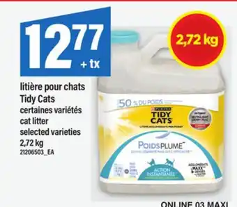 Maxi LITIÈRE POUR CHATS TIDY CATS, 2,72 kg offer