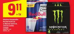 Maxi BOISSONS ÉNERGISANTES RED BULL 4X250 ML OU MONSTER 4X473 ML offer