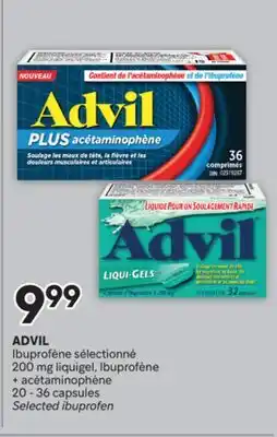 Brunet ADVIL Ibuprofène sélectionné 200mg liquigel, Ibuprofène + acétaminophène offer