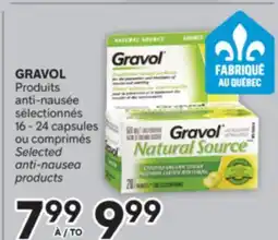 Brunet GRAVOL Produits anti-nausée sélectionnés 16-24capsules ou comprimés offer