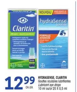 Uniprix HYDRASENSE, CLARITIN Gouttes oculaires lubrifiantes/Lubricant eye drops offer