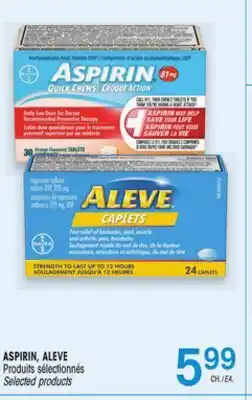 Uniprix ASPIRIN, ALEVE Produits sélectionnés/ Selected products offer
