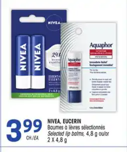 Uniprix NIVEA, EUCERIN Baumes à lèvres sélectionnés/Selected lip balms offer