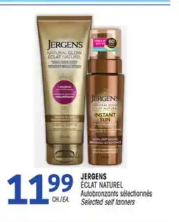 Uniprix JERGENS ÉCLAT NATUREL Autobronzants sélectionnés/Selected self tanners offer