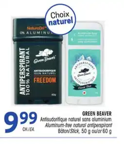 Uniprix GREEN BEAVER Antisudorifique naturel sans aluminium/Aluminum-free natural antiperspirant offer