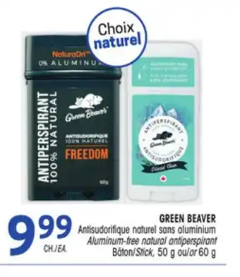 Uniprix GREEN BEAVER Antisudorifique naturel sans aluminium/Aluminum-free natural antiperspirant offer