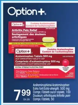 Uniprix Option+ Acétaminophène/Acetaminophen Extra fort/Extra-strength, 500 mg offer