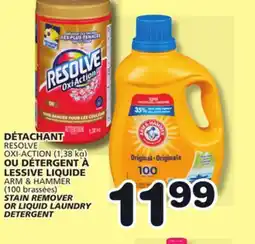 Marches Tradition RESOLVE OXI-ACTION (1.38 kg), ARM & HAMMER STAIN REMOVER OR LIQUID LAUNDRY DETERGENT offer