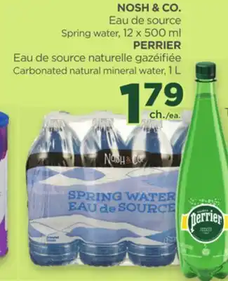 Proxim NOSH & CO. Spring Water, PERRIER Carbonated natural mineral water offer