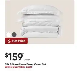 Dormez Vous Silk & Snow Lien Duvet Cover Set offer