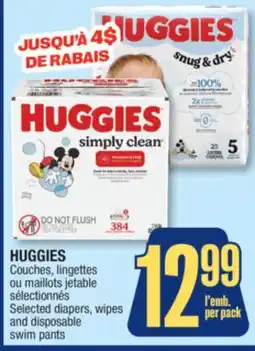 Jean Coutu HUGGIES Selected diapers, wipes and disposable swim pants offer