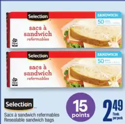 Jean Coutu Selection Resealable sandwich bags offer