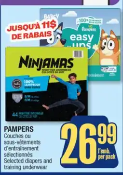 Jean Coutu PAMPERS Selected diapers and training underwear offer