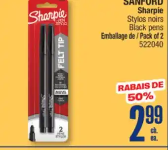 Jean Coutu SANFORD Sharpie Black pens offer