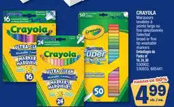 Jean Coutu CRAYOLA Selected broad or fine tip washable markers offer
