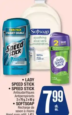 Jean Coutu LADY SPEED STICK,SPEED STICK Antiperspirants,SOFTSOAP Hand soap refill offer