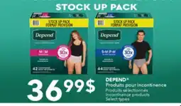 Jean Coutu DEPEND Incontinence products offer