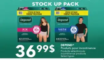 Jean Coutu DEPEND Incontinence products offer
