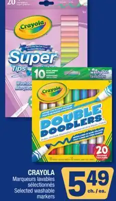 Jean Coutu CRAYOLA Selected washable markers offer