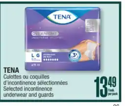 Jean Coutu TENA Selected incontinence underwear and guards offer