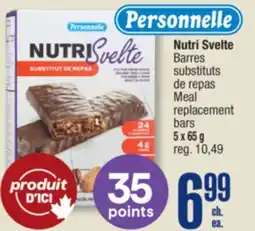 Jean Coutu PERSONNELLE Nutri Svelte Meal replacement bars offer