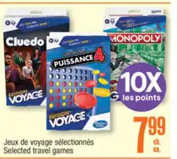 Jean Coutu Selected travel games offer