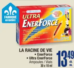 Jean Coutu LA RACINE DE VIE EnerForce, Ultra EnerForce Vials offer