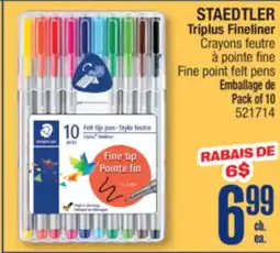 Jean Coutu STAEDTLER Triplus Fineliner Fine point felt pens offer