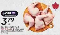 Sobeys Compliments fresh air-chilled chicken legs back attached family size offer