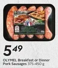 Sobeys Olymel breakfast or dinner pork sausages offer