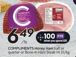 Sobeys Compliments honey ham offer