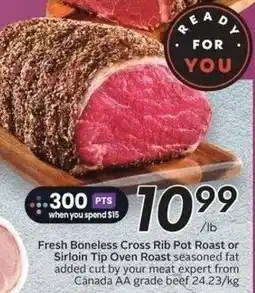 Sobeys Fresh boneless cross rib pot roast or sirloin tip oven roast offer