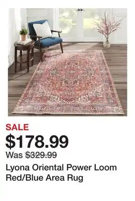 Wayfair Lyona Oriental Power Loom Red/Blue Area Rug offer