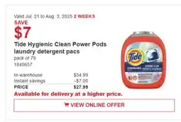 Costco Tide Hygienic Clean Powder Pods laundry detergent pacs offer