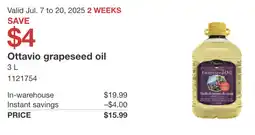 Costco Ottavio grapeseed oil offer