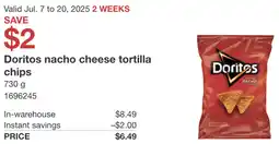 Costco Doritos nacho cheese tortilla chips offer