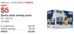 Costco Zevia soda variety pack offer