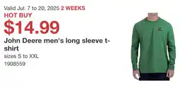 Costco John Deere men's long sleeve t- shirt offer
