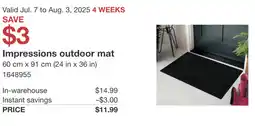 Costco Impressions outdoor mat offer